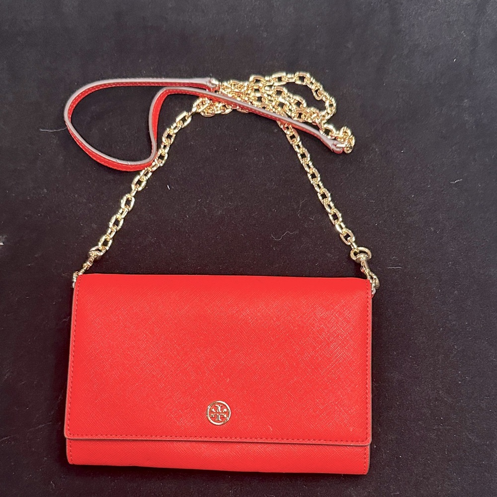Tory Burch Elegant Red Chain Strap Women's Bag